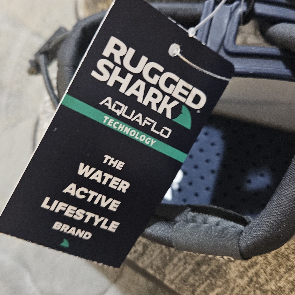 Rugged Shark Water Shoes Size 10 New grey washable drainable fam aqua sock - Picture 7 of 7